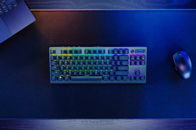 Razer Deathstalker V2 Pro Tenkeyless - مفتاح بصري نقري - الولايات المتحدة 2PZV66 لوحة المفاتيح أسود