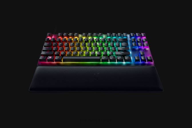 Razer Huntsman V2 Tenkeyless - مفتاح بصري نقري - الولايات المتحدة 2PZV71 لوحة المفاتيح أسود