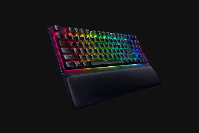 Razer Huntsman V2 Tenkeyless - مفتاح بصري نقري - الولايات المتحدة 2PZV71 لوحة المفاتيح أسود