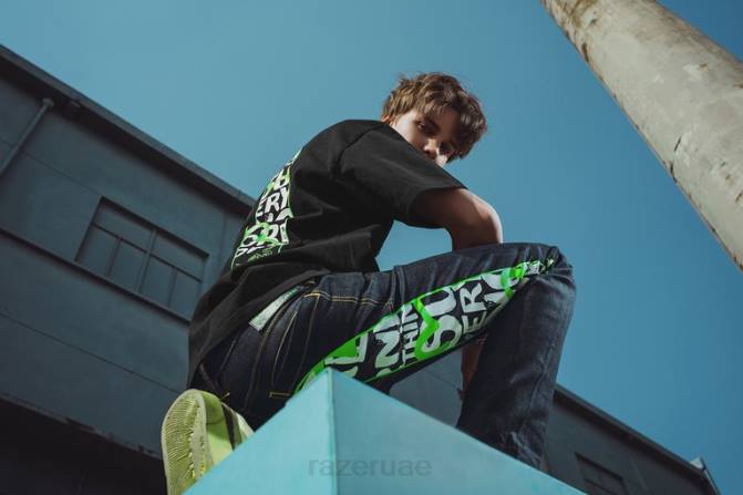 Razer تيشيرت بطبعة evisu دايكوك 2PZV191 ثياب لون واحد